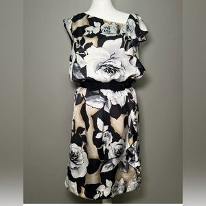 White House Black Market NWT Silk Floral Mini Dress Size 6 Belted